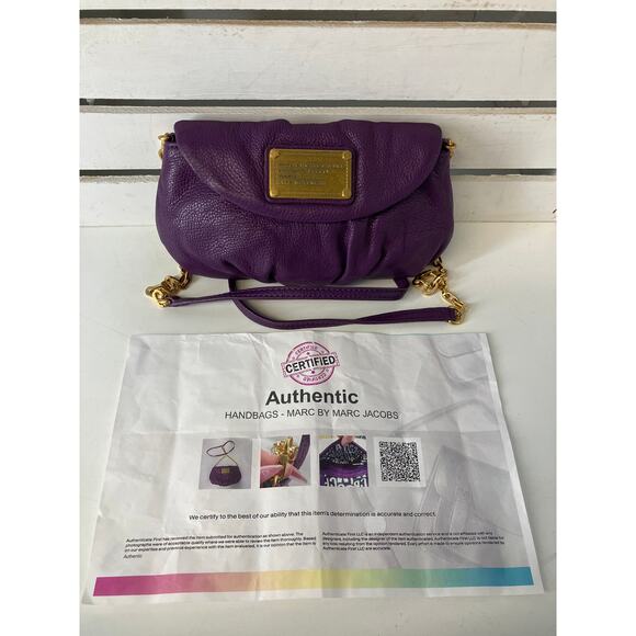 MARC BY MARC JACOBOS MINI PURPLE COW LEATHER CROSBODY BAG - Picture 1 of 16